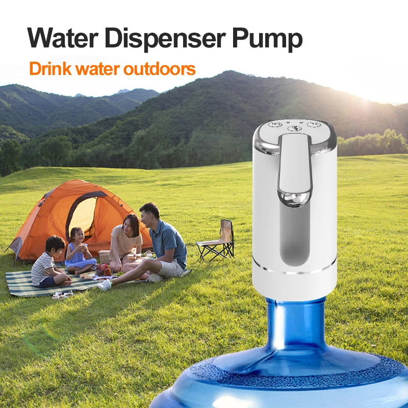J4IRO Portable Electric Water Bottle Pump.

Make pouring water easier with this compact, rechargeable electric water pump. Simply attach it to a compatible water bottle and dispense water at the touch of a button.